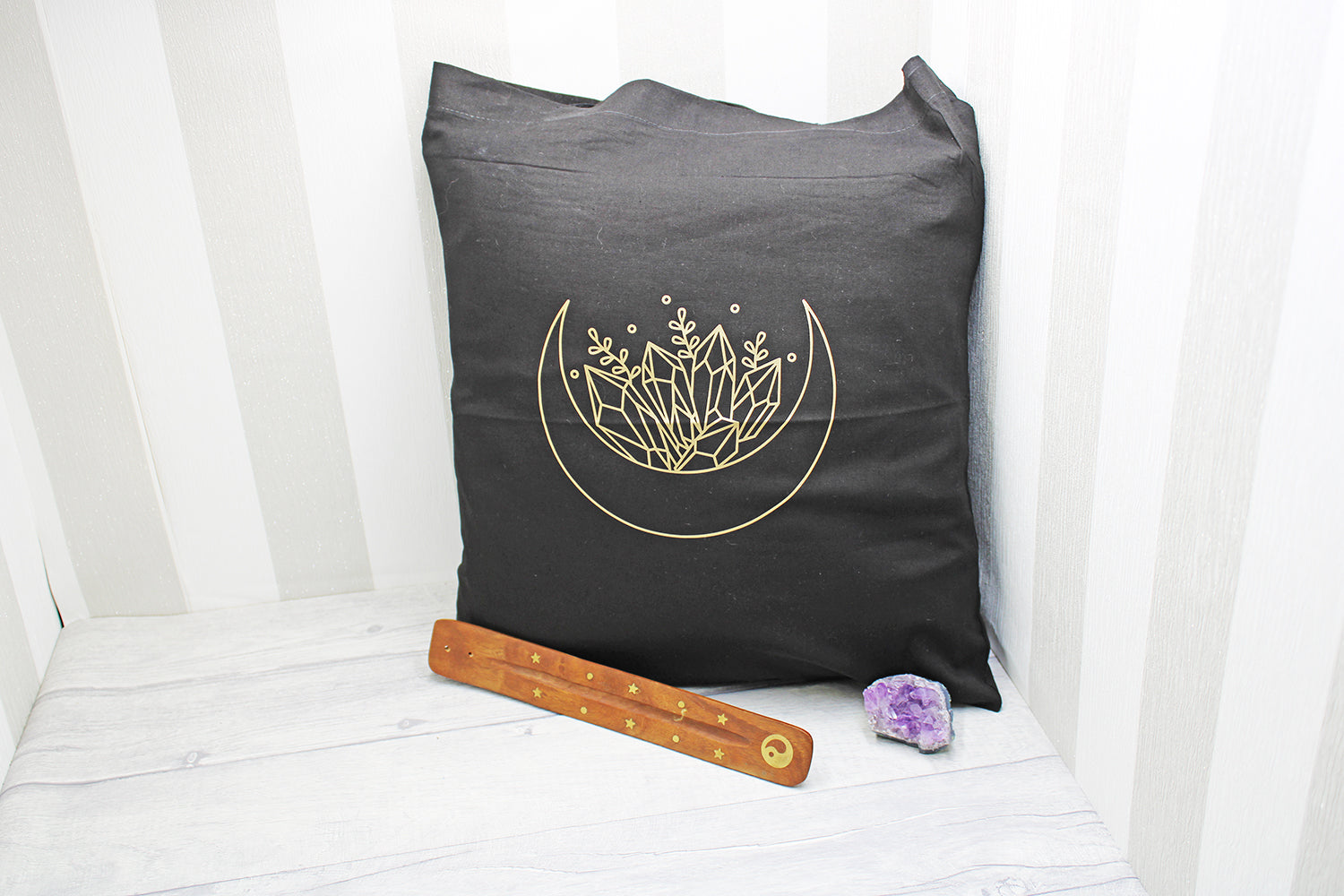 Moon and Crystals Cotton Tote Bag