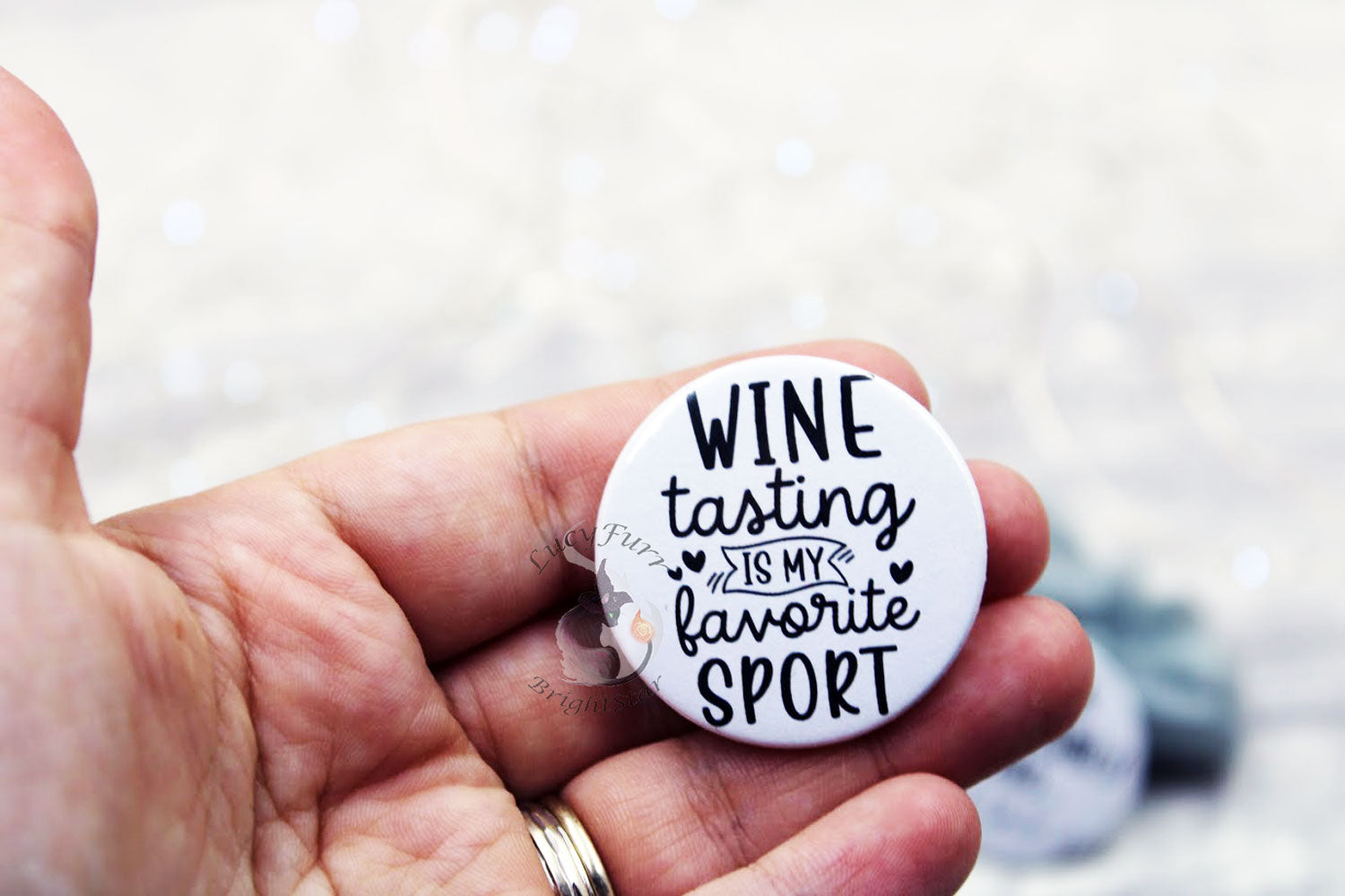 Funny Wine Button Badge Set