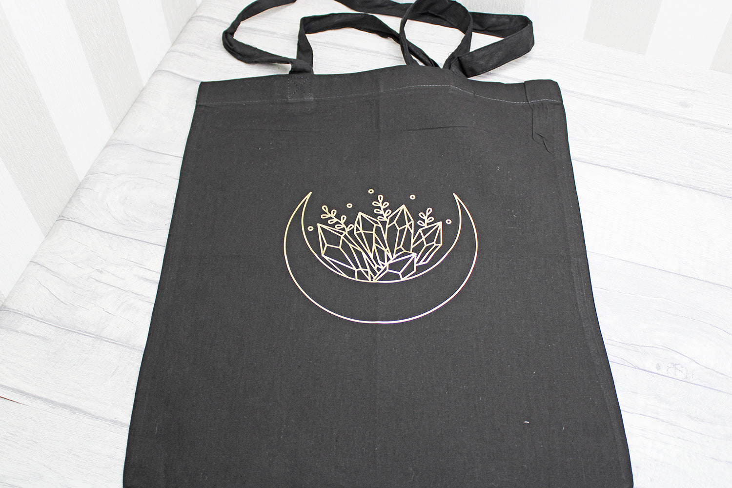 Moon and Crystals Cotton Tote Bag