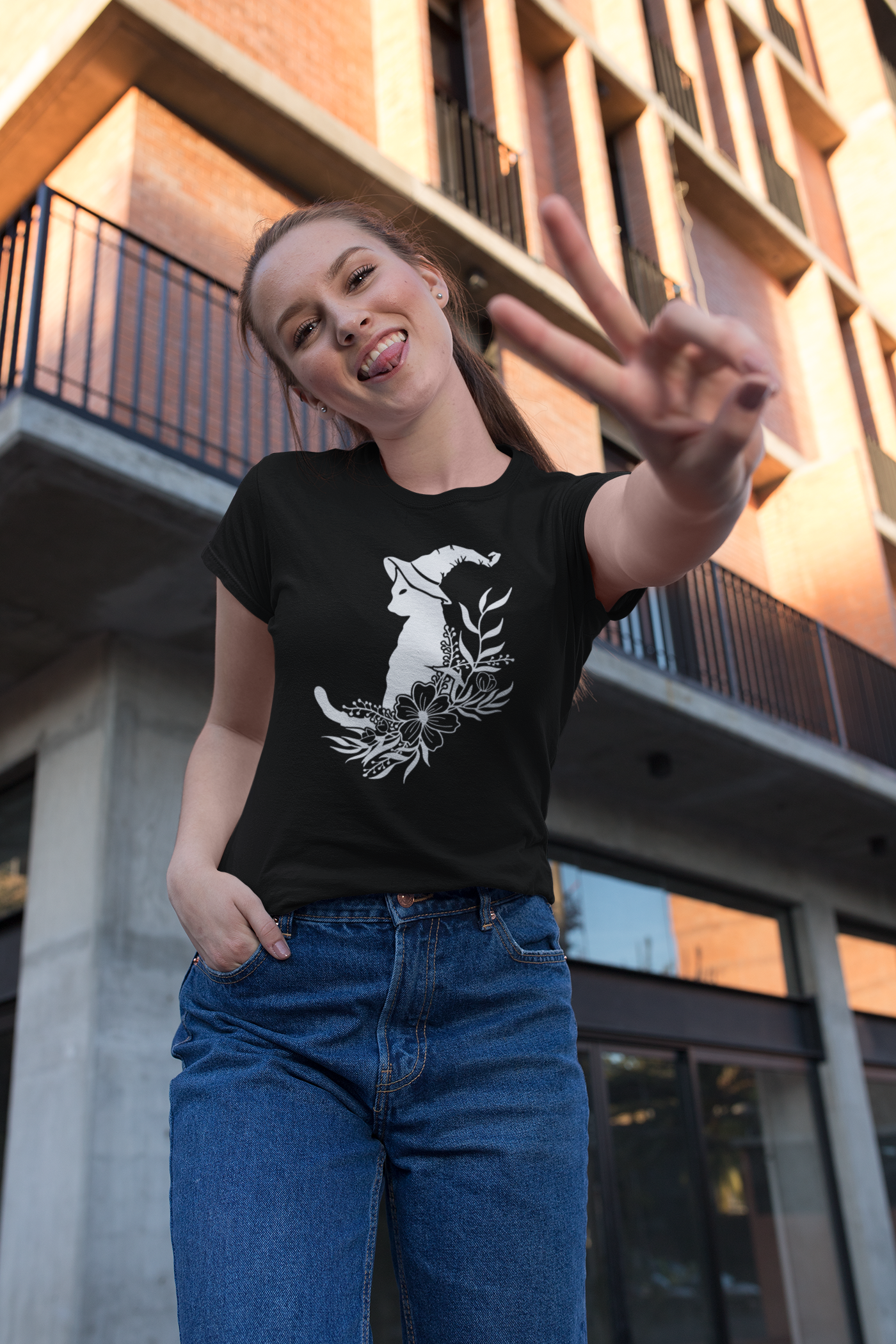 Wizard Cat Cotton T-shirt